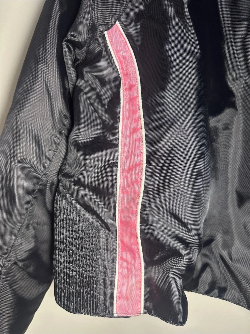 Revolution Gear Black with pink detail two layer motorcycle Jacket